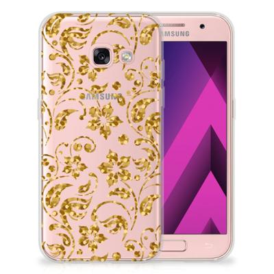 Samsung Galaxy A3 2017 | TPU Case | Gouden Bloemen Samsung Galaxy A3 2017 | TPU Case | Gouden Bloemen
