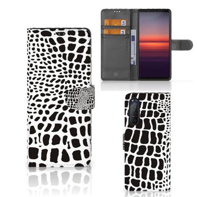 Sony Xperia 5II | Telefoonhoesje | Met pasjeshouder | Slangenprint