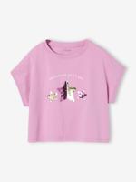 T-shirt voor meisjes met paillettenmotieven lila