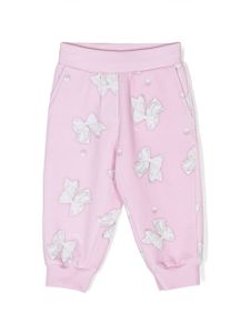 Monnalisa pantalon de jogging à nœud imprimé - Rose