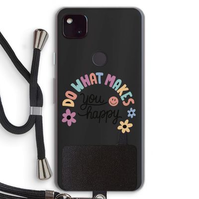 Happy days: Pixel 4a 5G Transparant Hoesje met koord