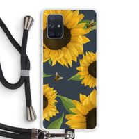 Sunflower and bees: Samsung Galaxy A71 Transparant Hoesje met koord
