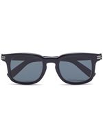 Zegna lunettes de soleil rondes à rayures - Noir