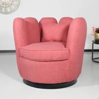 Fauteuil Daphne teddy oud roze draaibare fauteuil - thumbnail