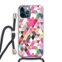 Gekleurde driehoekjes: iPhone 12 Pro Transparant Hoesje met koord