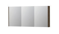 INK® SPK2 spiegelkast met 3 dubbelzijdige spiegeldeuren, 6 verstelbare glazen planchetten, stopcontact en schakelaar 160 x 14 x 73 cm, massief eiken - thumbnail