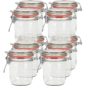 10x weckpot/inmaakpot - glas - 300 ml - met beugelsluiting - transparant