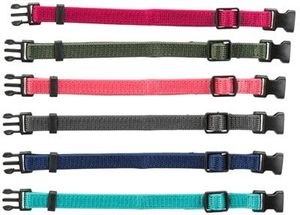 Trixie puppy halsbandset fuchsia/grafiet/indigo/bosgroen/koraal (17-25 CM 6 ST)