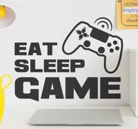Muurstickers eat sleep game - thumbnail