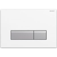 Geberit Sigma40 bedieningplaat, 2-toets spoeling frontbediening voor toilet 26.6x18.2cm wit 115600KQ1