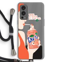 Peach please!: OnePlus Nord 2 5G Transparant Hoesje met koord