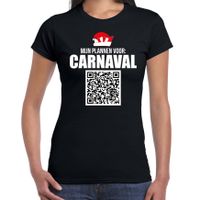 Carnaval QR code plannen voor carnaval / Brabant feest t-shirt dames zwart - Carnaval shirts