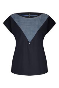 Zip73 Top Boatneck Z25/118/08/940 T-shirt Korte Mouw 940 Denim Blue