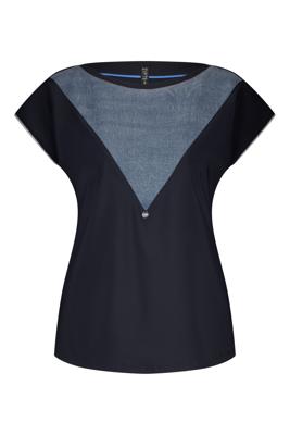 Zip73 Top Boatneck Z25/118/08/940 T-shirt Korte Mouw 940 Denim Blue
