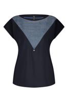 Zip73 Top Boatneck Z25/118/08/940 T-shirt Korte Mouw 940 Denim Blue
