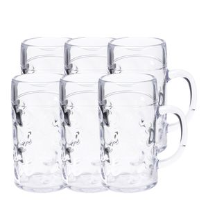 Bierpul/bierglas - 20x - transparant - onbreekbaar kunststof - 500 ml