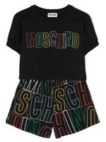 Moschino Kids ensemble haut-short en coton à logo imprimé - Noir