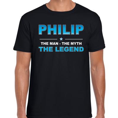 Philip Voornaam cadeau - The man, The myth the legend - zwart - voor heren - verjaardag