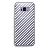 Strepen zwart-wit: Samsung Galaxy S8 Transparant Hoesje - thumbnail