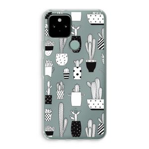 Cactusmotief: Google Pixel 5 Transparant Hoesje
