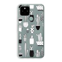 Cactusmotief: Google Pixel 5 Transparant Hoesje