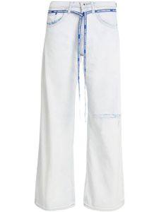 Karl Lagerfeld Jeans jean en coton biologique à taille basse - Blanc