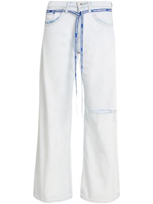 Karl Lagerfeld Jeans jean en coton biologique à taille basse - Blanc