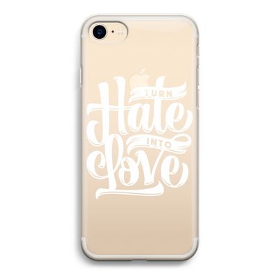 Turn hate into love: iPhone 7 Transparant Hoesje