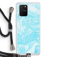 Waterverf blauw: Samsung Galaxy S10 Lite Transparant Hoesje met koord