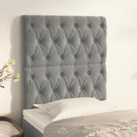 Hoofdborden 2 st 80x7x78/88 cm fluweel lichtgrijs