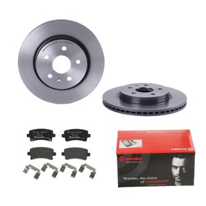 Remmenset, remschijf BREMBO, Remschijftype: Binnen geventileerd, Inbouwplaats: Achteras, u.a. für Saab, Vauxhall, Opel, Chevrolet