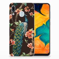 Samsung Galaxy A30 TPU Hoesje Pauw met Bloemen - thumbnail