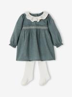 Kerstset voor baby's met jurkje met kraag en maillot groen Kerstset voor baby's met jurkje met kraag en maillot groen