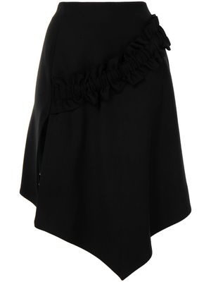 Off-White jupe froncée à design asymétrique - Noir