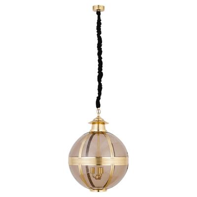 Mikk Messing Antiek Glazen Hanglamp Rnd L