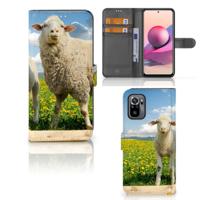 Xiaomi Redmi Note 10S | 10 4G | Poco M5s | Telefoonhoesje | Met pasjeshouder | Schaap en Lammetje