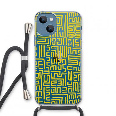 Majorelle Blue Print: iPhone 13 mini Transparant Hoesje met koord
