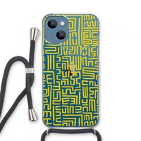 Majorelle Blue Print: iPhone 13 mini Transparant Hoesje met koord