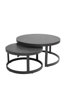 Qopps Soman tafel set 80 en 60 cm rond Sinterstone blad