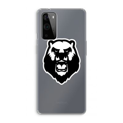 Angry Bear (white): OnePlus 9 Pro Transparant Hoesje