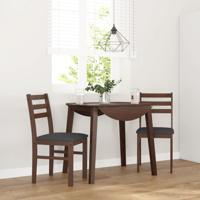 Eetkamerstoelen met kussens 2 st massief hout rubber bruin