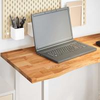 Bureaublad rechthoekig 100x50x2,5 cm eikenhout lichtbruin