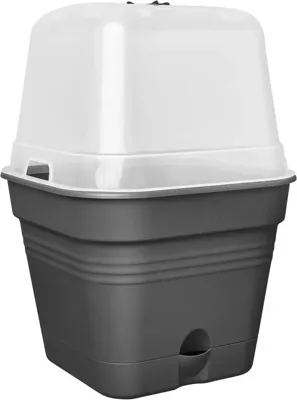 Elho Green basics kweekpot vierkant all-in-1 15cm living black