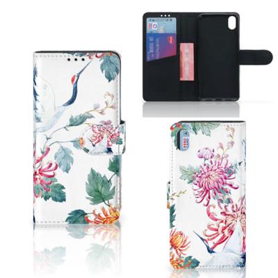 Xiaomi Redmi 7A | Telefoonhoesje | Met pasjeshouder | Bird Flowers