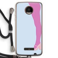 Pink panty: Motorola Moto Z Force Transparant Hoesje met koord