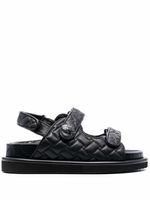 Kurt Geiger London sandales matelassées à attache scratch - Noir Kurt Geiger London sandales matelassées à attache scratch - Noir