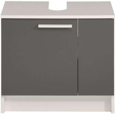 VERSA 2-deurs wastafelkast - Schaduwgrijs en wit - - L 59 x D 38 x 55 cm