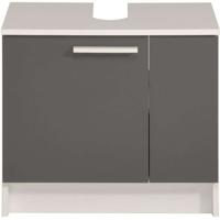 VERSA 2-deurs wastafelkast - Schaduwgrijs en wit - - L 59 x D 38 x 55 cm