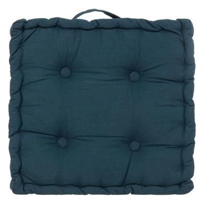 Atmosphera Vloerkussen Square - donkerblauw - katoen - 38,5 x 38,5 x 8 cm - vierkant - Extra dik