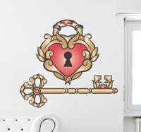 Liefde slot en sleutel sticker